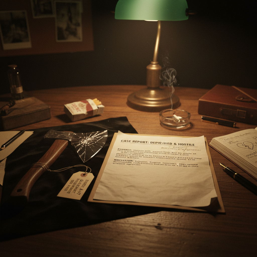 Reconstructed Evidence for a Museum Exhibit case about Depressed and Hostile